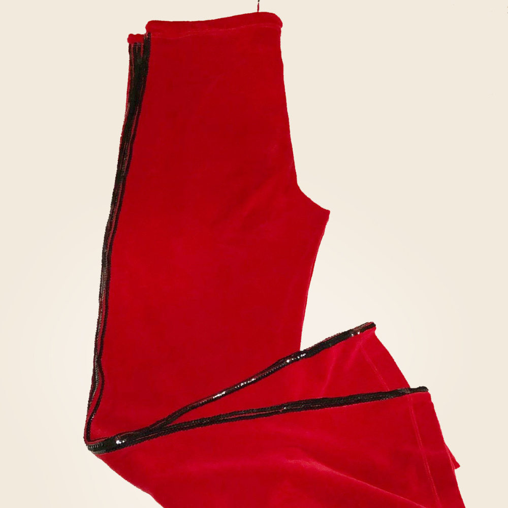 💸 SOLD💸 Velour Wide-leg Side-Stripe Track Pants